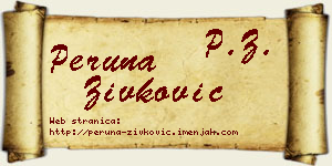 Peruna Živković vizit kartica